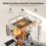 Airmsen Café Moulu - Machine à expresso, 20 bars, 1,8 L, 850 W – Image 5