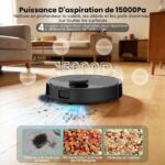 Airrobo M2 - Aspirateur robot laveur, 15 000 Pa, 5200 mAh, 180 min – Image 2