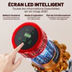 Inlong ZV13 Tube Pliable 180° - Aspirateur balai sans fil, 80 kPa, 80 min, 75 dB(A) – Image 3