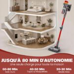 Inlong ZV13 Tube Pliable 180° - Aspirateur balai sans fil, 80 kPa, 80 min, 75 dB(A) – Image 6