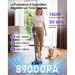 Zoomcat Vulcanterre- / /60Min- Auto-Portant - Aspirateur balai sans fil, 89 kPa, 70 min, 65 dB(A) – Image 3