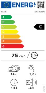 Bosch SMI4HCB07E Série 4 - Lave-vaisselle encastrable 60 cm, 14 couverts, 42 dB(A), classe C – Image 2