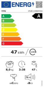 CHiQ - Lave-linge 8 kg, 1400 tr/min, classe A – Image 4