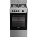 Indesit I5G1KMS - Cuisinière à gaz, 4 feux, four 60 L, 50 cm, classe A