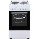 Oceanic OCEACE4F5060W - Cuisinière électrique, 4 feux, four 48 L, 61 cm, classe A