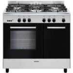 Glem GA960PCGIX - Cuisinière à gaz, 5 feux, four 69 L, 90 cm, classe A