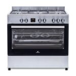 Continental Edison CECP9060IXDD - Cuisinière mixte, 5 feux, four 95 L, 89,7 cm, classe A