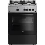 Beko FBG62031XCS - Cuisinière à gaz, 4 feux, 60 cm, classe A