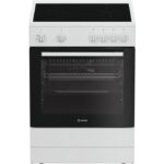 Indesit I6V5KCW - Cuisinière électrique, 4 feux, four 72 L, 60 cm, classe A