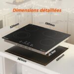 Firegas 4 zones - Plaque vitrocéramique, 4 foyers, 59 cm, 7200 W – Image 3