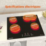 Firegas 4 zones - Plaque vitrocéramique, 4 foyers, 59 cm, 7200 W – Image 4