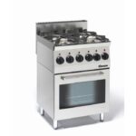 Bartscher Fourneau sur four à - Cuisinière mixte, 4 feux, 60 cm – Image 2