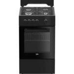 Beko FSG522DBC - Cuisinière à gaz, 4 feux, four 68 L, 50 cm