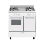 Glem GA85PMWH - Cuisinière mixte, 4 feux, four 49 L, 80 cm, classe B