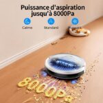 Laresar P10-8000PA-ULTRA-MINCE-AUTO - Aspirateur robot laveur avec station, 8000 Pa, 2600 mAh – Image 2