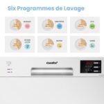 Comfee CDWTT602EWD - Lave-vaisselle pose libre 55 cm, 6 couverts, 47 dB(A), classe D – Image 5