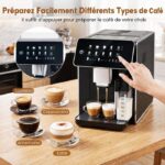 Costway Buse Mousseur à Lait-Moulin - Machine à expresso avec broyeur, 15 bars, 1350 W – Image 2