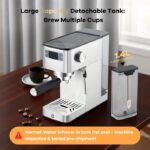 Garvee acier inoxydable - Machine à expresso, 1,4 L, 1450 W – Image 5