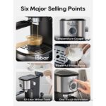 Hibrew italienne - Cafetière italienne, 15 bars, 1,2 L – Image 4