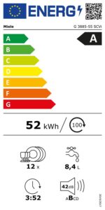 Miele G 3885-55 SCVI - Lave-vaisselle encastrable 55 cm, 12 couverts, 42 dB(A), classe A – Image 6