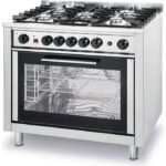 Hendi 225707 - Cuisinière à gaz, 5 feux, 90 cm
