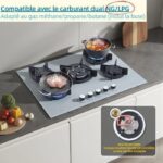 Sndoas 5 Feux Encastrable - Plaque de cuisson gaz, 5 foyers, 70 cm – Image 3