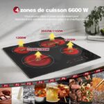 Kichpower 4 Feux - Plaque vitrocéramique, 4 foyers, 59 cm, 6600 W – Image 2