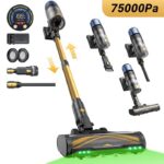 Proscenic PO15 -Autonomie 70 min - Aspirateur balai sans fil, 75 000 Pa, 70 min, 59 dB(A)