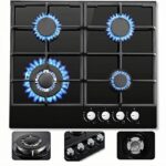 Sndoas 4 feux - Plaque de cuisson gaz, 4 foyers, 58,4 cm