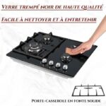 Sndoas 4 feux - Plaque de cuisson gaz, 4 foyers, 58,4 cm – Image 4