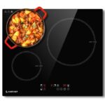 Amzchef 3 foyers 9 niveaux - Plaque à induction, 3 foyers, 52 cm, 7400 W