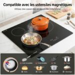 Amzchef 3 foyers 9 niveaux - Plaque à induction, 3 foyers, 52 cm, 7400 W – Image 5