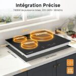 Amzchef 3 foyers 9 niveaux - Plaque à induction, 3 foyers, 52 cm, 7400 W – Image 6