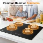 Amzchef 4 foyers Encastrable - Plaque à induction, 4 foyers, 52 cm, 7400 W – Image 2