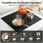 Amzchef 4 foyers Encastrable - Plaque à induction, 4 foyers, 52 cm, 7400 W – Image 5