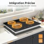 Amzchef 4 foyers Encastrable - Plaque à induction, 4 foyers, 52 cm, 7400 W – Image 6