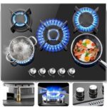 Sndoas L70 cm - Plaque de cuisson gaz, 5 foyers, 70 cm