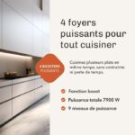 Beldeko 4 Feux 4 Boosters - Plaque à induction, 4 foyers, 59 cm, 7900 W – Image 2