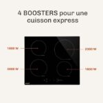 Beldeko 4 Feux 4 Boosters - Plaque à induction, 4 foyers, 59 cm, 7900 W – Image 4
