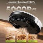 Vactidy France Vactidy Cleanova W8 - Aspirateur robot laveur, 5000 Pa, 2600 mAh, 150 min (3099) – Image 4
