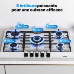 Wehimo 5 Feux - Plaque de cuisson gaz, 5 foyers, 76 cm – Image 2